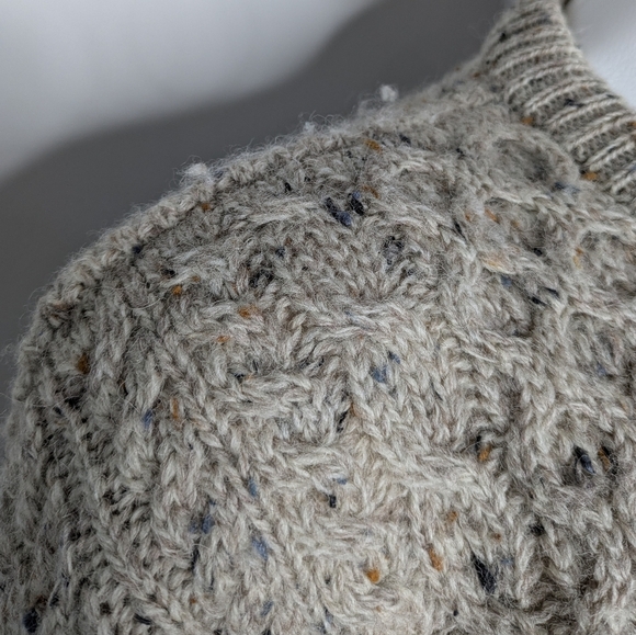 Highland Home Industries Cream Tan Wool Button Up Cardigan Sweater XL - Picture 5 of 9